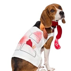 White and Red Butcher 2-piece Dog Costume, L/XL